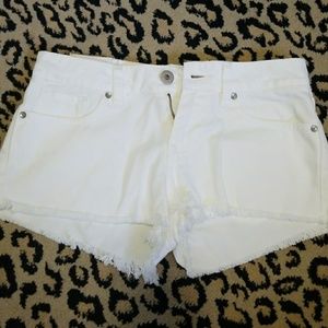 White jean shorts